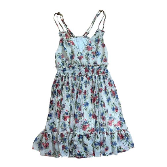 Floral Babydoll Pleated Dress Mini Women’s Size Small - Picture 1 of 5